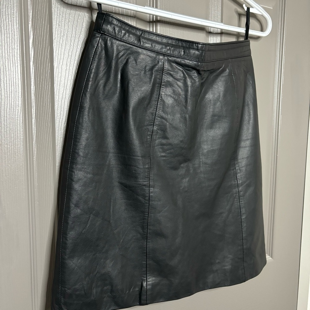 Vintage Black Leather Mini Skirt